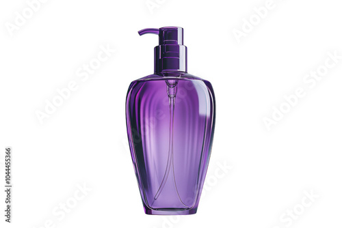 Purple lotion bottle isolated on transparent background, png file, no background png file