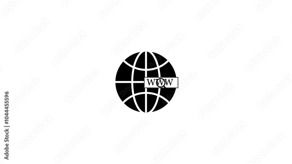 Animated globe model line icon. Earth satellite. Map of world Animated globe model line icon. Earth satellite. Map of world