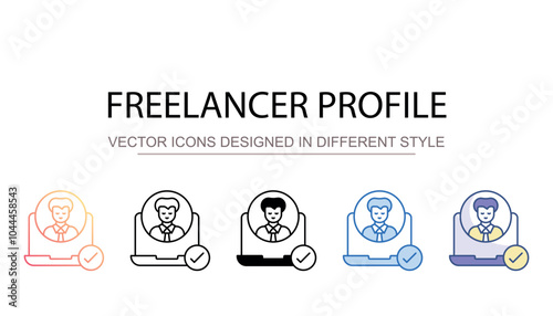 Freelancer Profile icon design with white background stock illustration