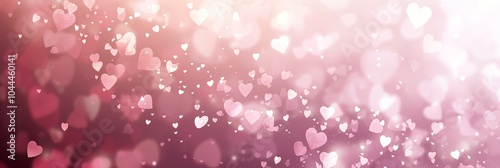 Romantic Pink Hearts Blurred Background