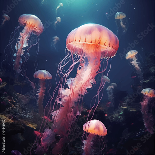 jelly fishes in the aquarium