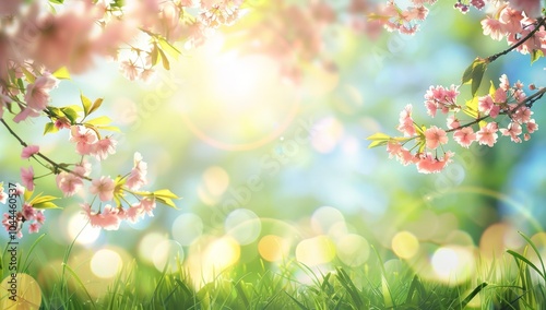 Blooming Cherry Blossoms in Spring