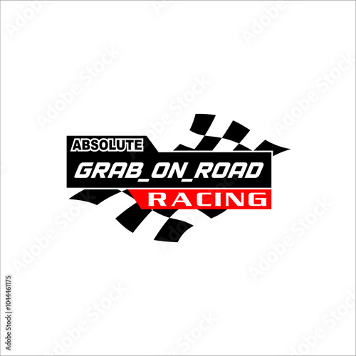 Banner with the words absolute grab on road racing, decorated with the day flag