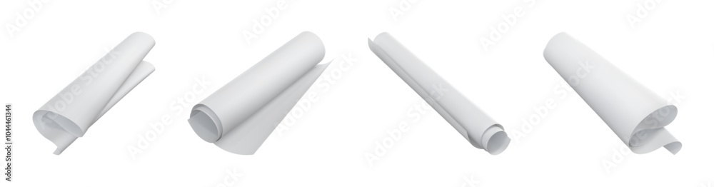 A set of large white sheets twisted. Vector illustration A set of large white sheets twisted. Vector illustration