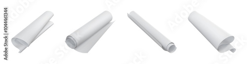 A set of large white sheets twisted. Vector illustration