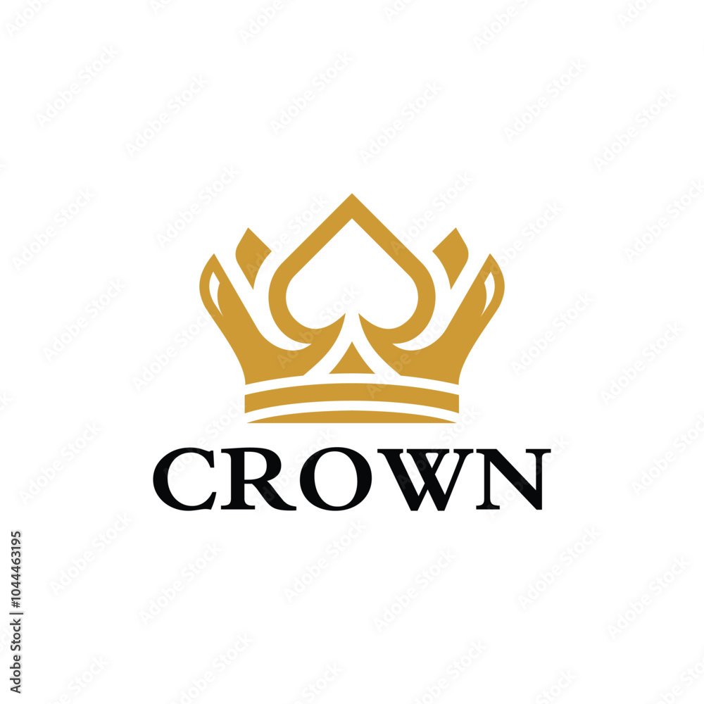 King Crown with Ace Spade for game Card logo design and beauty fashion King Crown with Ace Spade for game Card logo design and beauty fashion