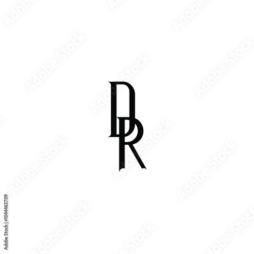 DR monogram logo design letter text name symbol monochrome logotype alphabet character simple logo