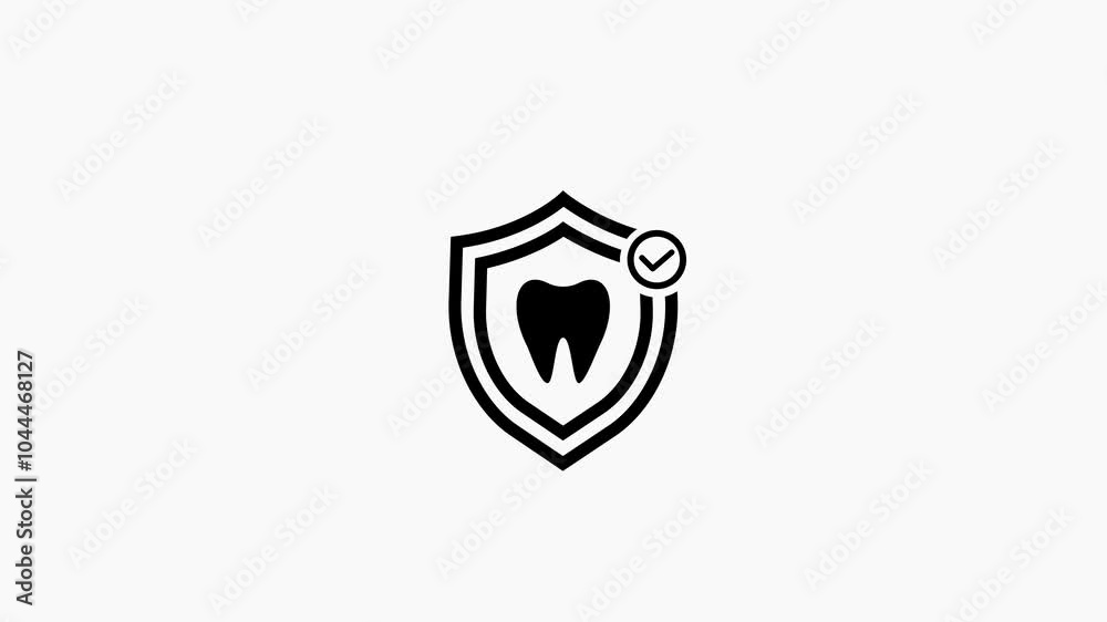Shield with teeth icon, protect product concept animation on background Shield with teeth icon, protect product concept animation on background