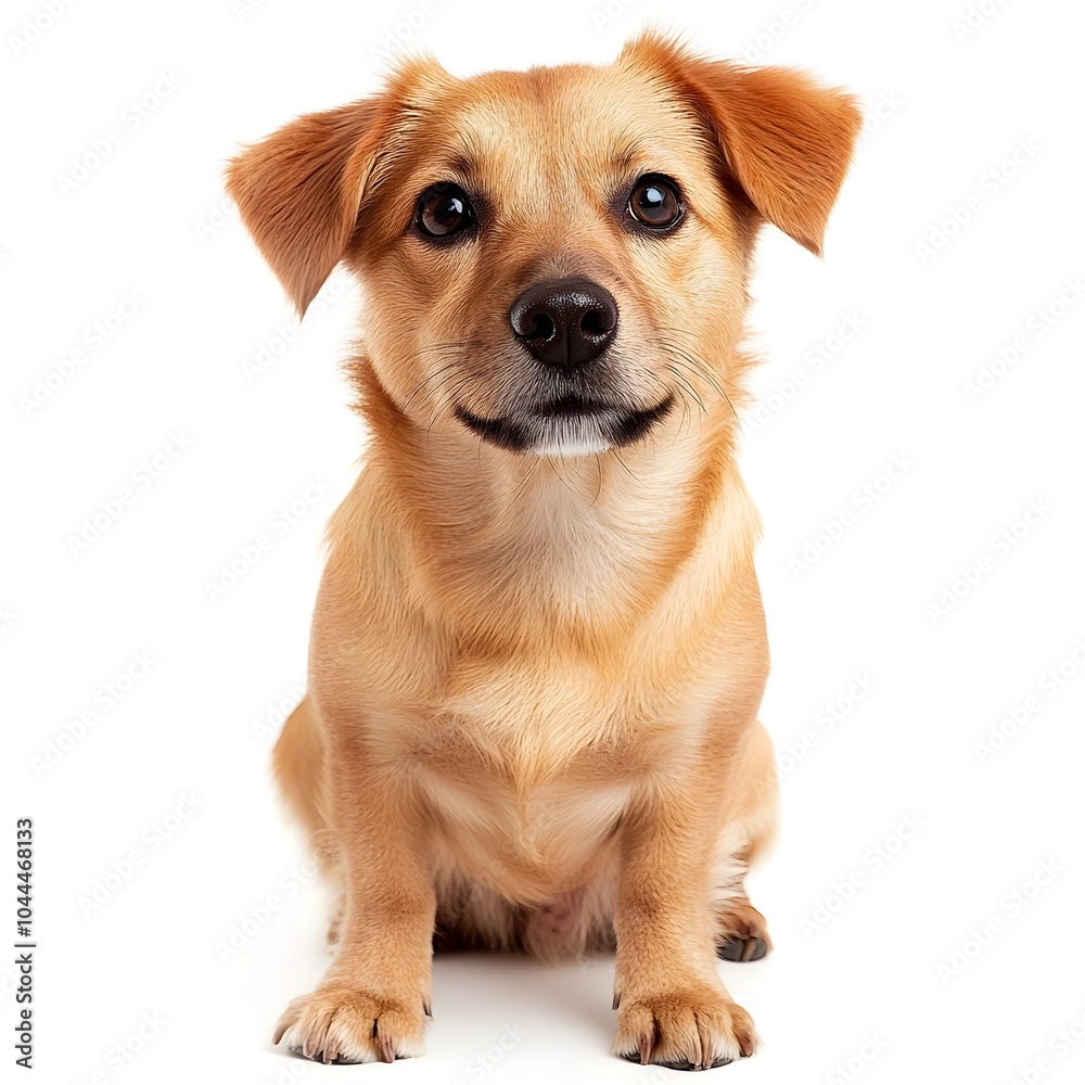 Friendly Puppy Dog with Adorable Facial Expression Isolated on White Background Friendly Puppy Dog with Adorable Facial Expression Isolated on White Background