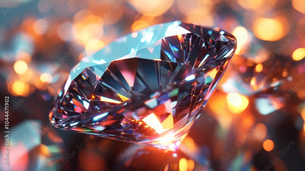 view of a stylized quantum diamond, rendered in a high-tech, glossy finish.