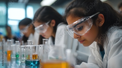 Focused Students in a Science Lab