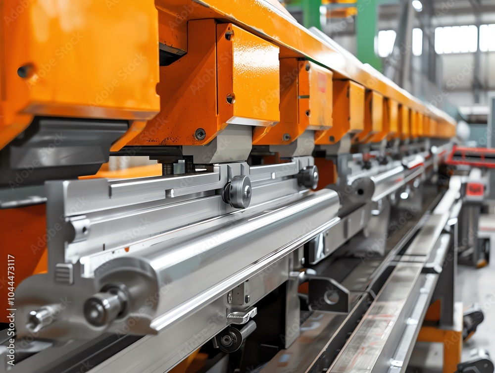 Fototapeta premium A bending machine in a highvolume production line