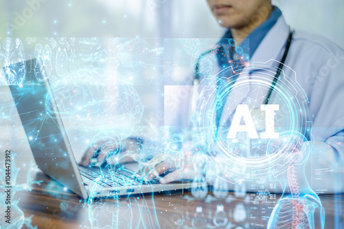 Obraz na płótnie Implementing AI for patient data allows doctors to streamline administrative tasks, reducing paperwork and improving overall patient care w salonie