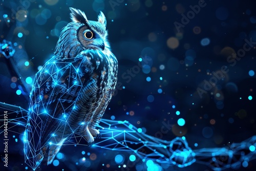 Owl in a Digital Forest photo