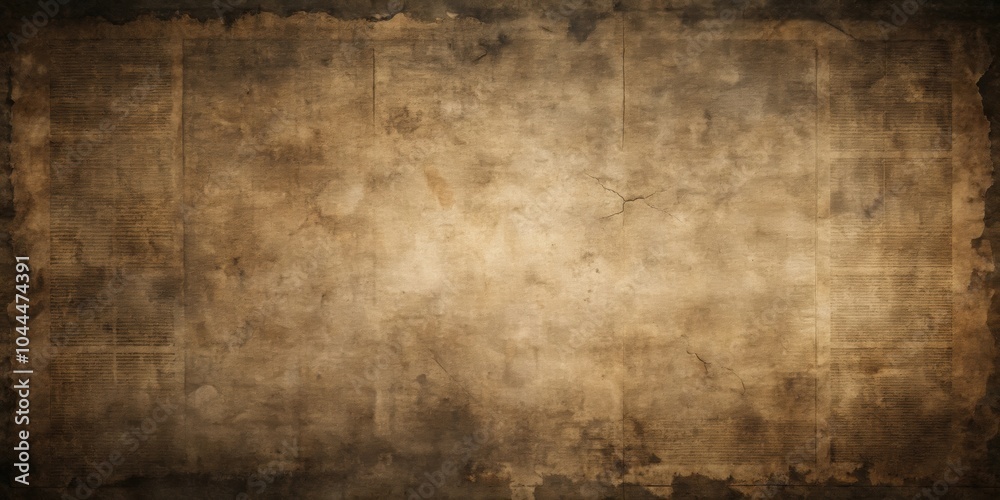 Fototapeta premium Dark and gritty worn newsprint paper texture background for design projects , grunge, vintage, distressed, aged, old