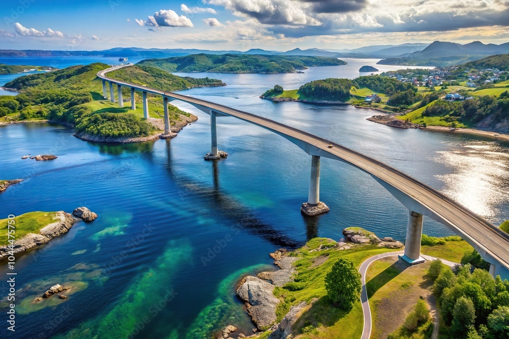 Saltstraumen bridge and tidal current viewed from low angle Saltstraumen bridge and tidal current viewed from low angle
