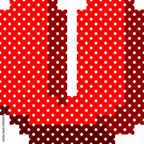 Cross Stitch Letter Alphabet Vector Element U