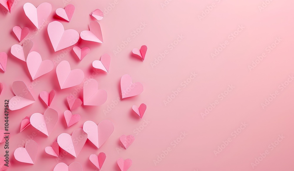 Pink Hearts on Pink Background Pink Hearts on Pink Background