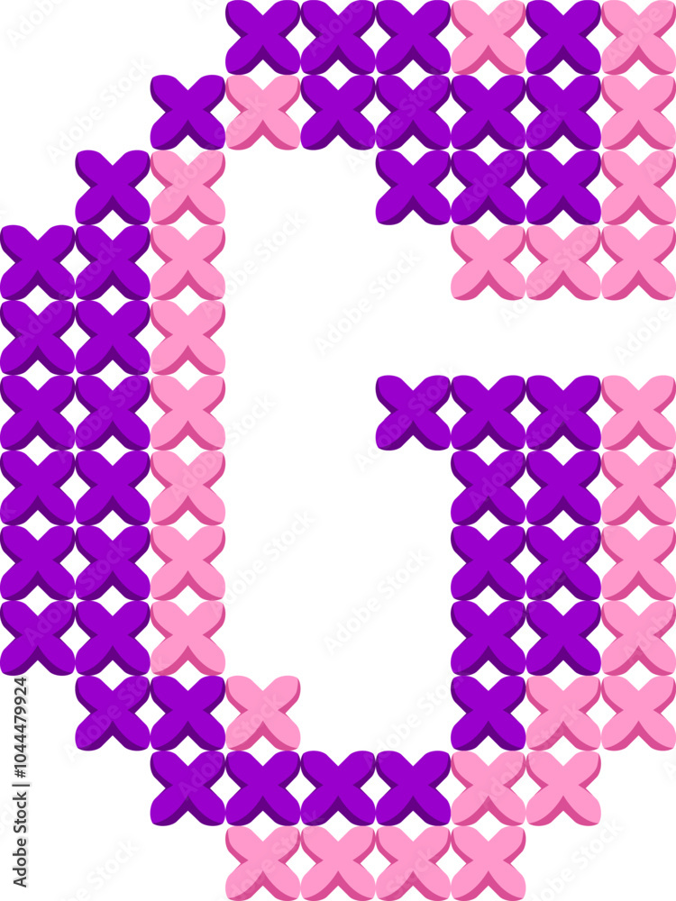 Embroidery Cross Stitch Letter Alphabet Vector Element G Embroidery Cross Stitch Letter Alphabet Vector Element G