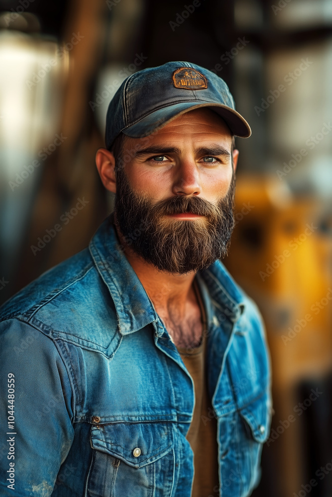 Outdoor man with beard Outdoor man with beard