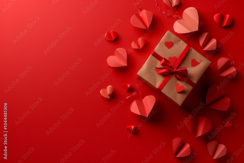 Valentine's Day Gift with Red Hearts Valentine's Day Gift with Red Hearts