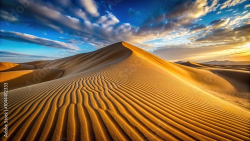 Fototapeta Naklejka Na Ścianę i Meble -  Massive sand dune wave in the desert, sand, dune, wave, desert, landscape, nature, arid, dry, sandy, texture, natural