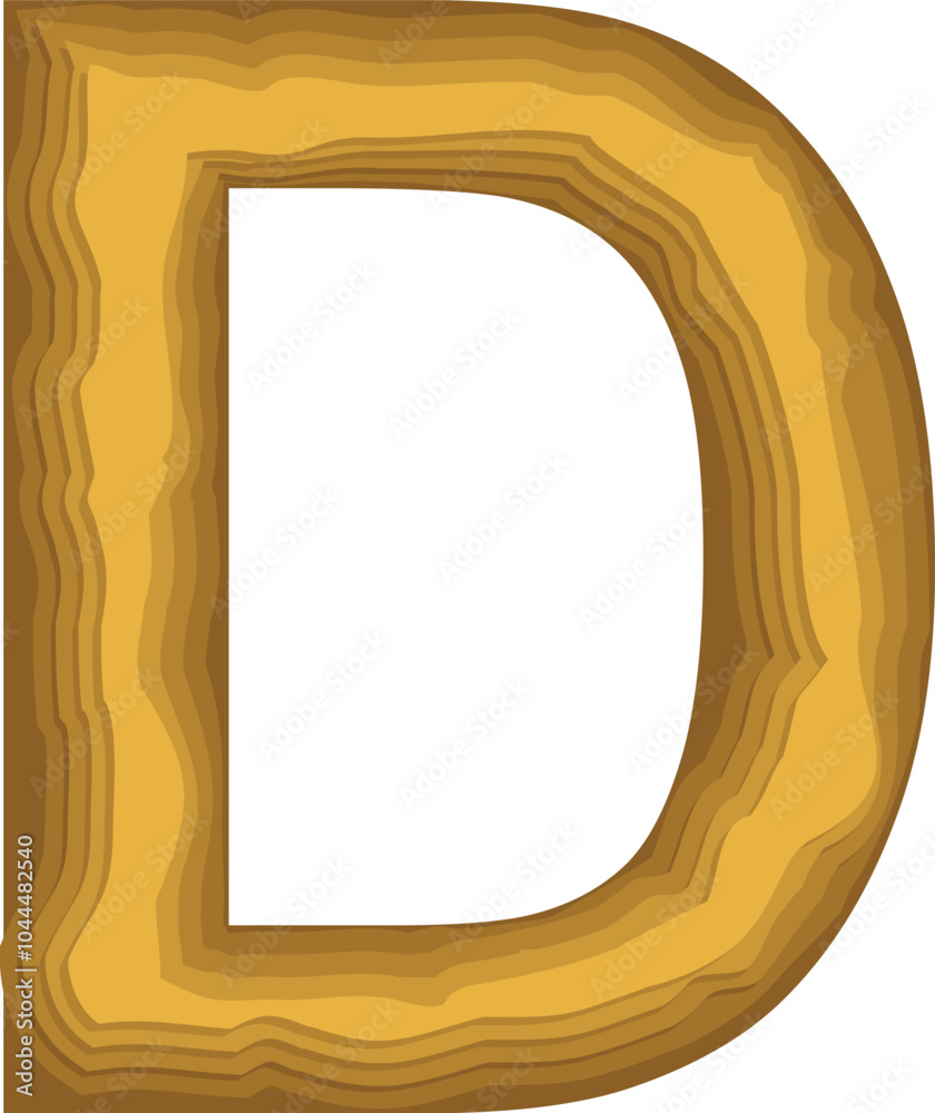 Multilayer Style Letter Alphabet Vector Element D Multilayer Style Letter Alphabet Vector Element D