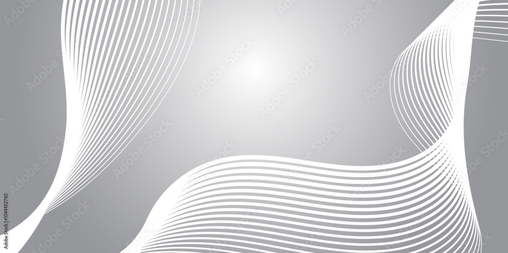 Fototapeta premium Grey gradient with curve line abstract background vector image for backdrop or presentation.