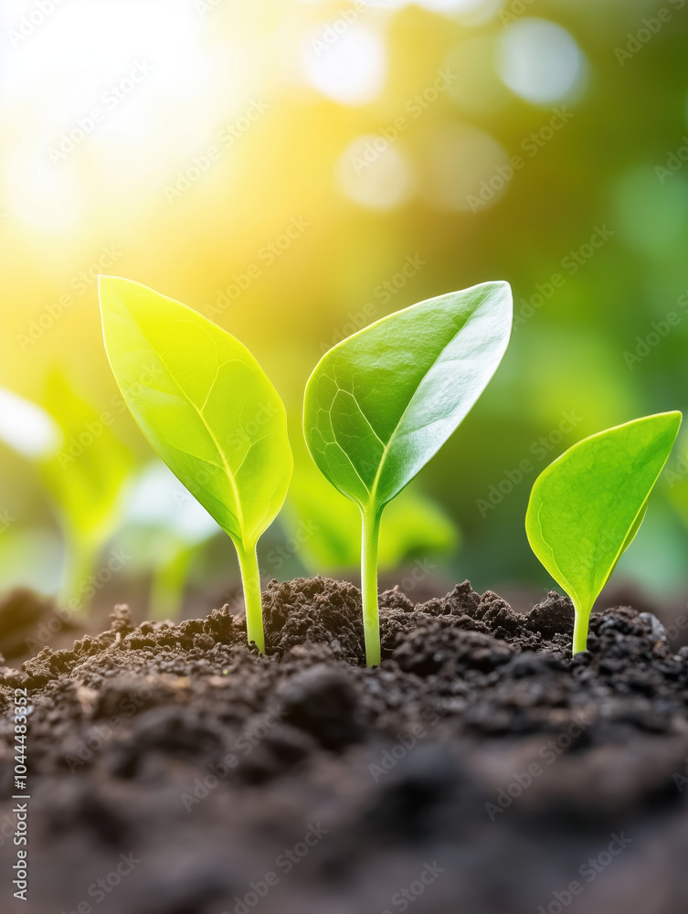 High-Definition Image of a Seed Emerging from Fertile Land Under Natural Morning Light, Symbolizing Spring's Renewal and Abundance in Clear Quality and Bright Colors High-Definition Image of a Seed Emerging from Fertile Land Under Natural Morning Light, Symbolizing Spring's Renewal and Abundance in Clear Quality and Bright Colors