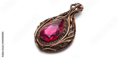 Close-up of red stone pendant