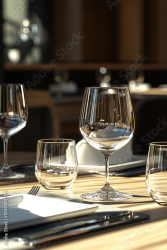 Table Setting with Wine Glasses and Napkins