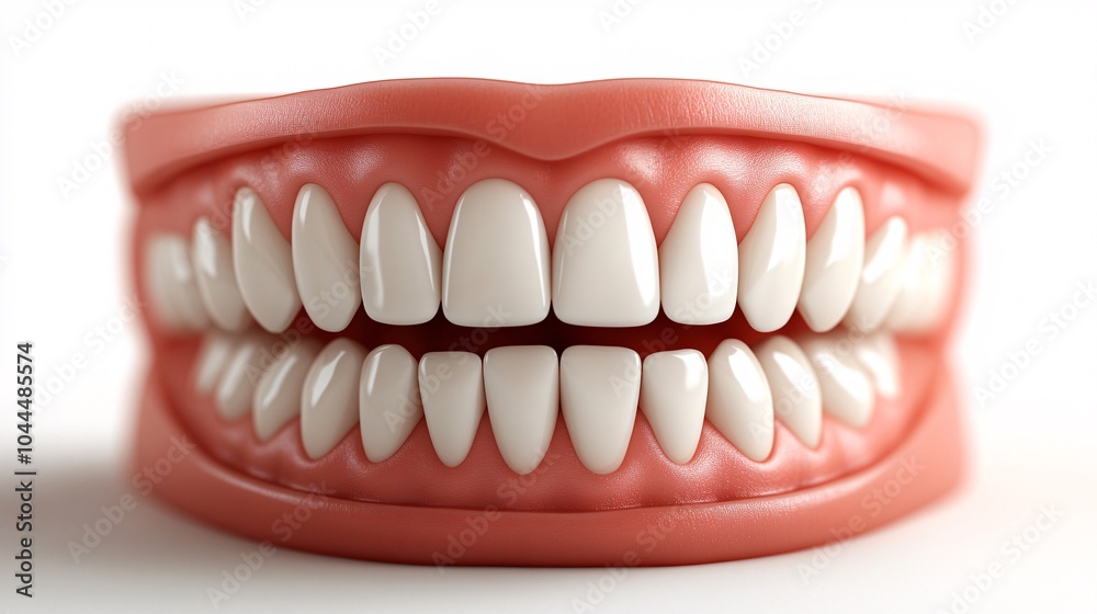 Fototapeta premium Mock up beautiful teeth isolated on white background