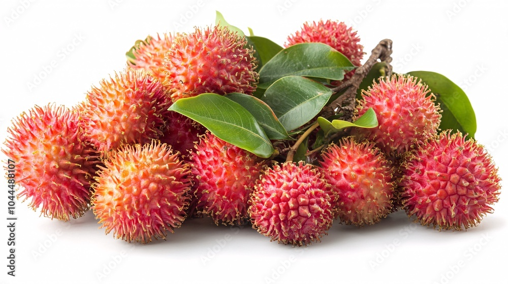 Stack of Rambutan fruit isolated on a white background Stack of Rambutan fruit isolated on a white background