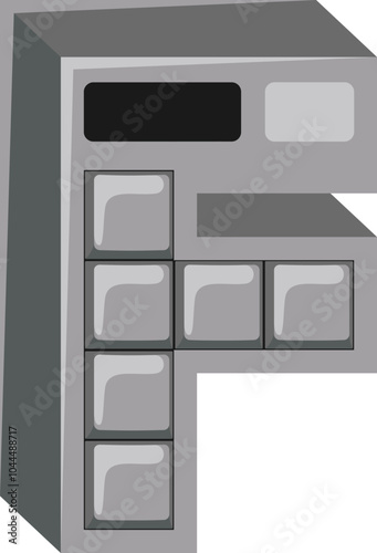 Calculator Letter Alphabet Vector Element F