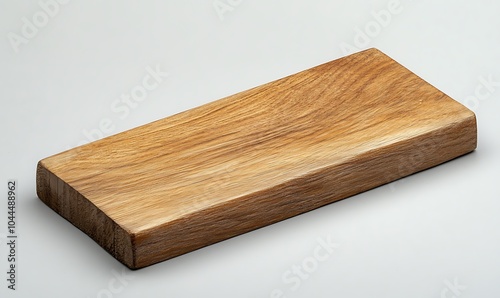 A wooden cutting board, isolated on a white background.