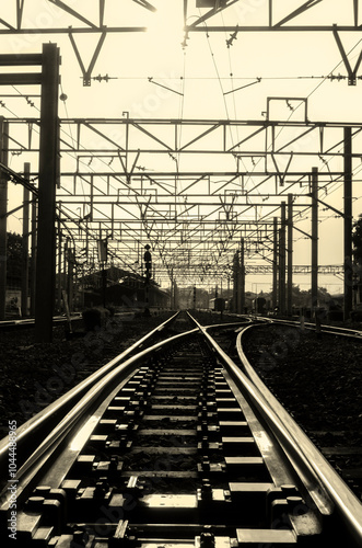 railway tracks in the morning