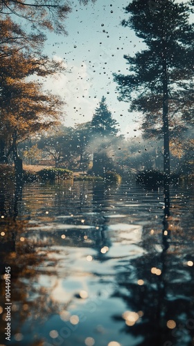 Rain-Kissed Forest Reflection: A Tranquil Landscape