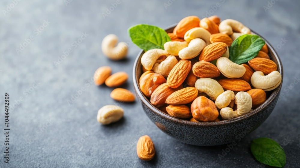 Fresh Snacks with Fruits and Nuts in Small Bowls