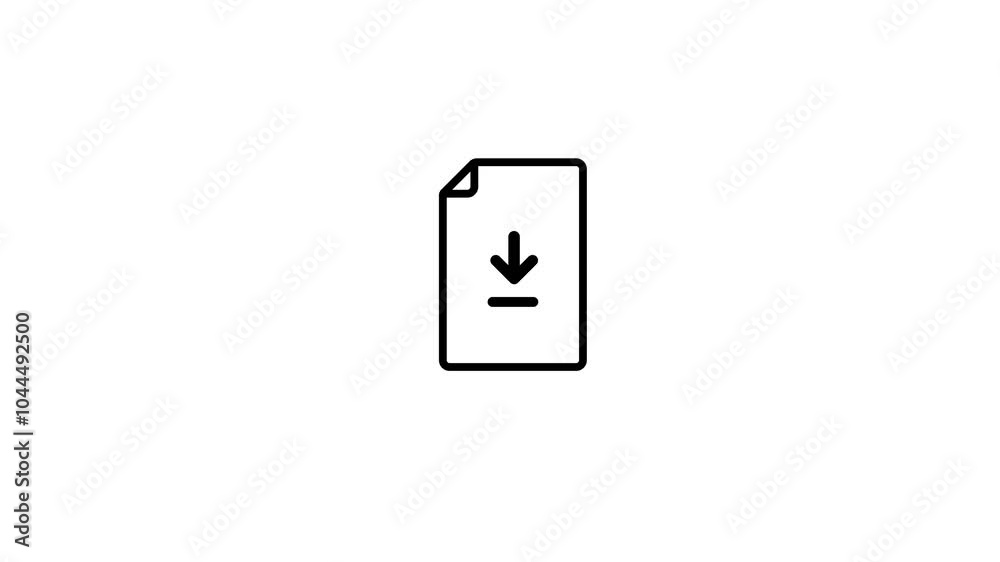 Animation of a download document sign. Simple icon on a transparent background. Animation of a download document sign. Simple icon on a transparent background.