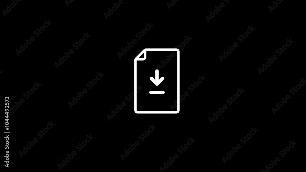 Animation of a download document sign. Simple icon on a transparent background. Animation of a download document sign. Simple icon on a transparent background.