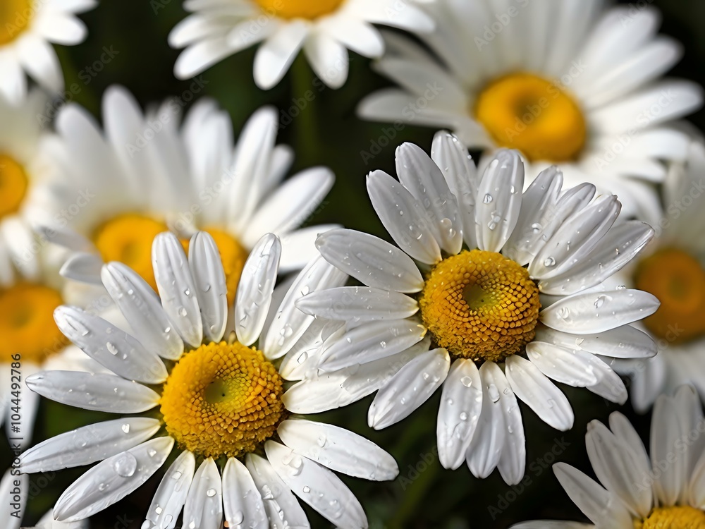 Obraz premium The beauty of yellow and white daisy flowers photographed from close range using a camera in a flower garden