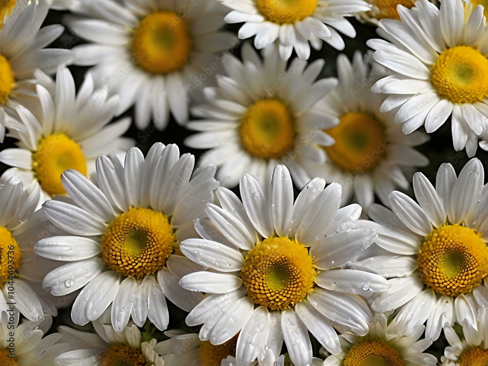 Obraz premium The beauty of yellow and white daisy flowers photographed from close range using a camera in a flower garden