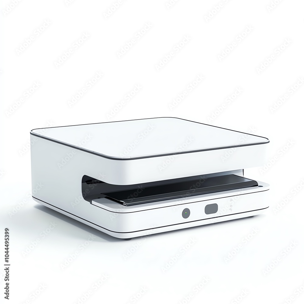Modern printing device on a white isolated background. Modern printing device on a white isolated background.