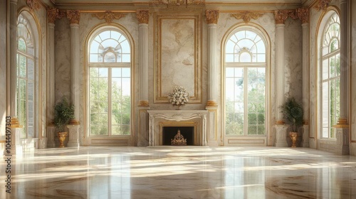 Luxurious Empty Room Fit for a Queen or Princess Perfect for Interior Design Inspiration or Royal Themed Events