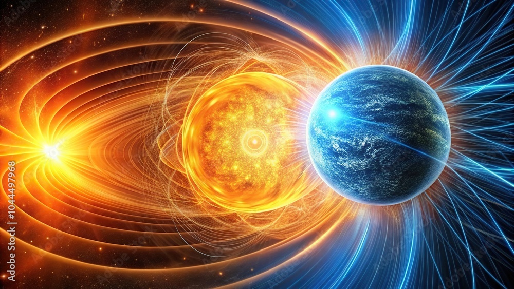 Obraz premium Shielding device protecting against solar wind