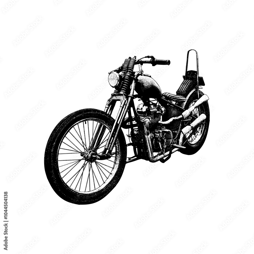Fototapeta premium custom motorcycle hand drawing vector isolated on background.
