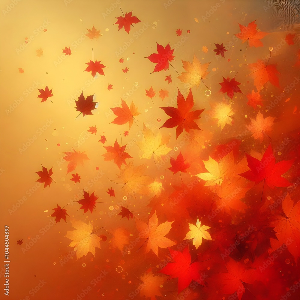 3d Autumn leaves background, a warm-toned background with a gradient from a rich orange to a golden yellow. 3d Autumn leaves background, a warm-toned background with a gradient from a rich orange to a golden yellow.