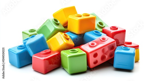 Using plastic blocks for occupational therapy entails putting together structures. 