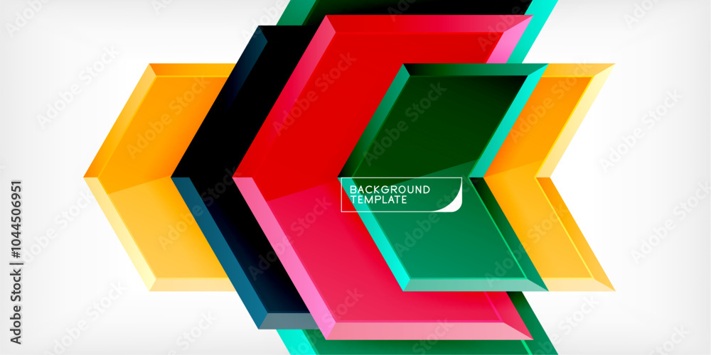 Vector 3d arrow techno design template