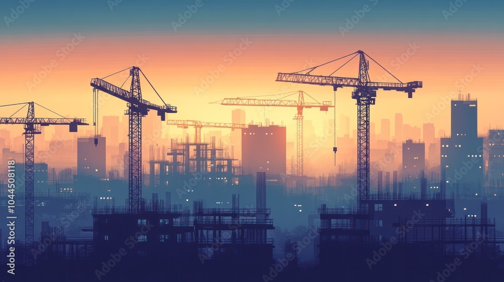 crane in the process of lifting heavy materials at a construction site, with the machinery's cables taut and the load clearly visible. crane in the process of lifting heavy materials at a construction site, with the machinery's cables taut and the load clearly visible.